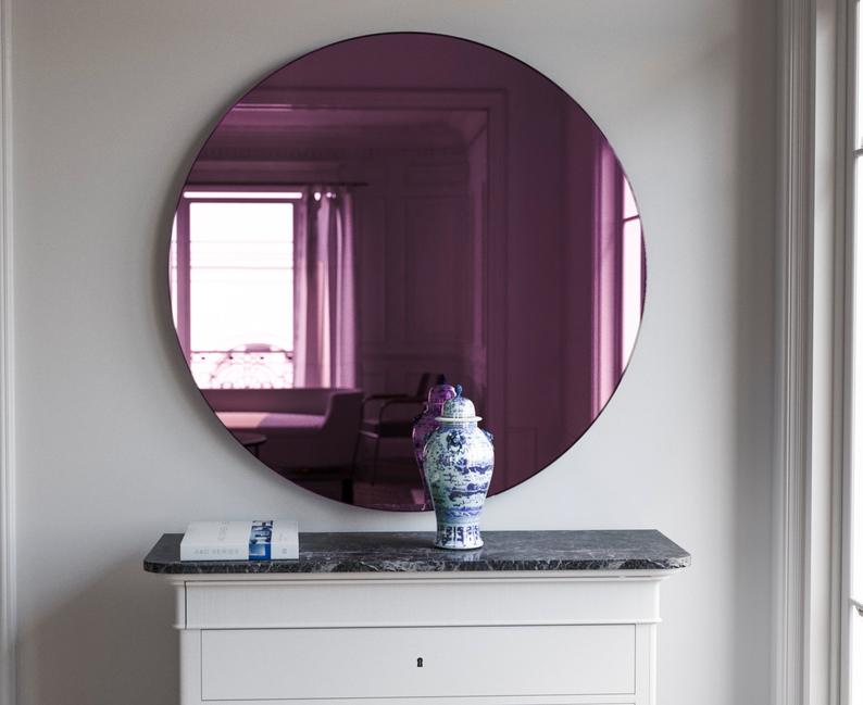 Miroir De Table Cœur Avec LED Rose – Miroir Maquillage LED – Plateau Accessoires – Portable, Pliable