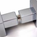 Double bouton carré pour paroi de douche - Chromé brillant