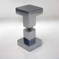 Double bouton carré pour paroi de douche - Chromé brillant