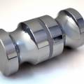 Double bouton rond pour paroi de douche - Chromé brillant