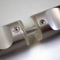 Double bouton rond pour paroi de douche - Inox brossé